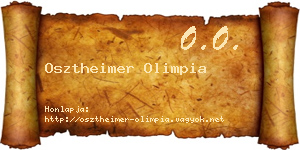 Osztheimer Olimpia névjegykártya